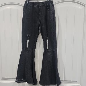 Kids Black Flared Jeans